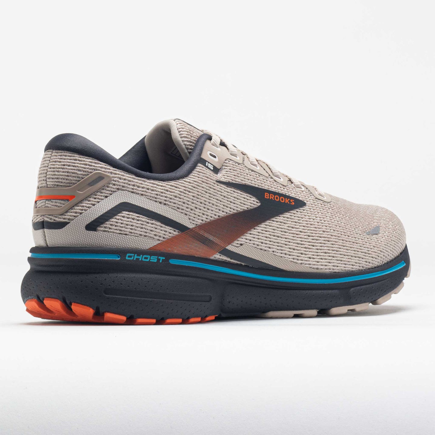 Brooks Ghost 15 Men's White Sand/Red Orange/Blue