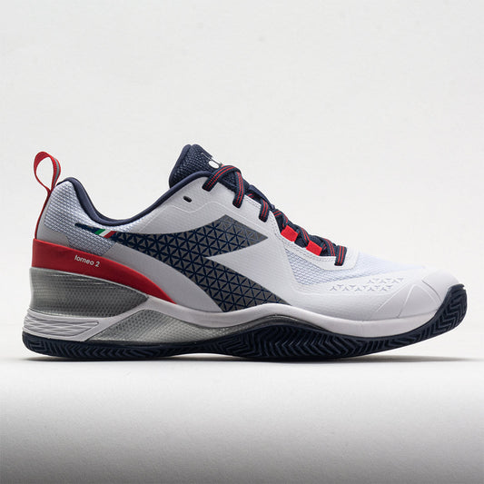Diadora Blushield Torneo 2 Clay Men's  White/Corsair/Fiery Red